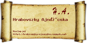 Hrabovszky Ajnácska névjegykártya